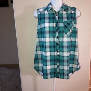 Passport plaid sleeveless top